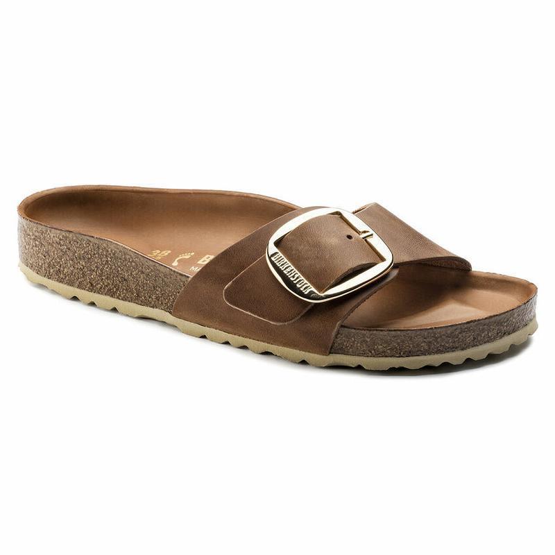 Birkenstock Big Přezkou Oiled Læder Madrid Dame Brune | DK 415FDN